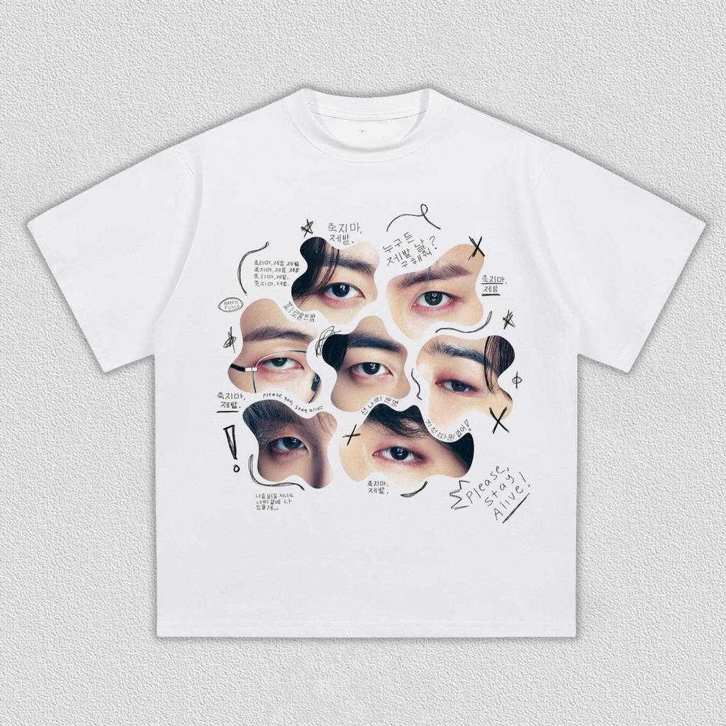 Camiseta Masculina Feminina Estampa BTS Members Eyes Art K-pop T-shirt Unissex Streetwear Envio Imediato