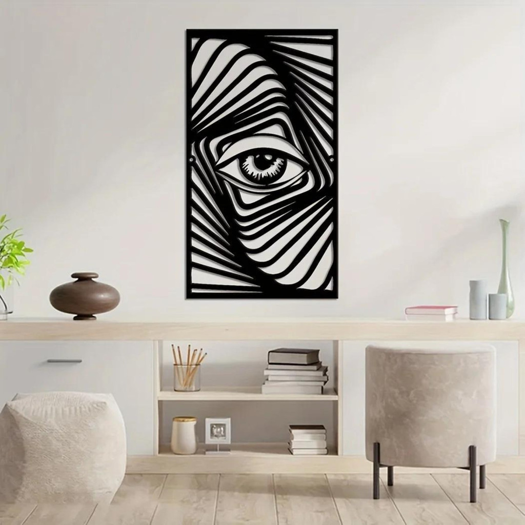 CIFbuy Zebra Eye Wall Art – Escultura De Metal Em Ferro Com Padrões Impressionantes | Decoração Moderna Para Sala De Est