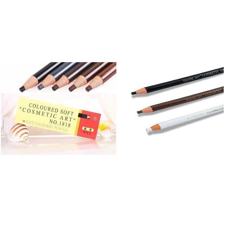 Lápis Dermatográfico Para Marcação Sobrancelhas Cosmetic Art Trio (Preto/Branco/Marrom)