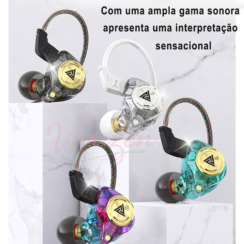 QKZ AK6 fone de ouvido com fio  com Microfone e Graves Aprimorados cobre driver fone de ouvido esportivo