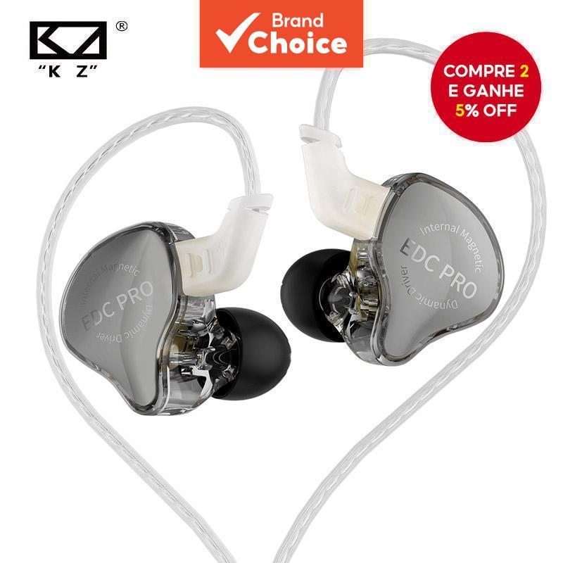 KZ EDC PRO HIFI Fone de Ouvido In-ear com Cabo Destacável e Grandes Drivers Dinâmicos.