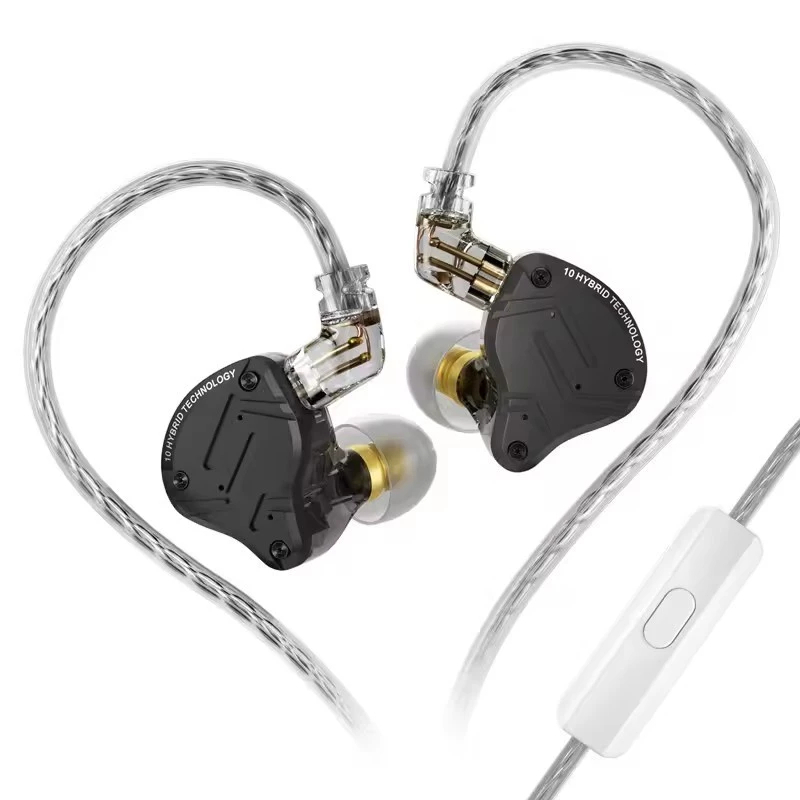 Fone In-Ear KZ ZS10 Pro X Com Microfone Monitor De Palco 5 Drivers Híbrido
