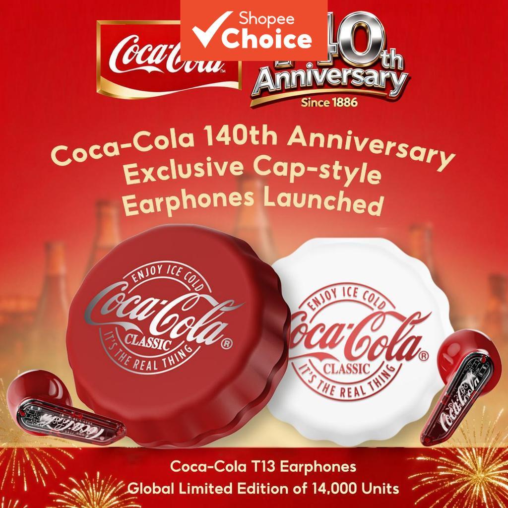 Coca-Cola T13 Fones De Ouvido Sem Fio Bluetooth Design Semi-In-Ear Driver Dinâmico 13 Mm Com Cancelamento De Ruído ENC 5