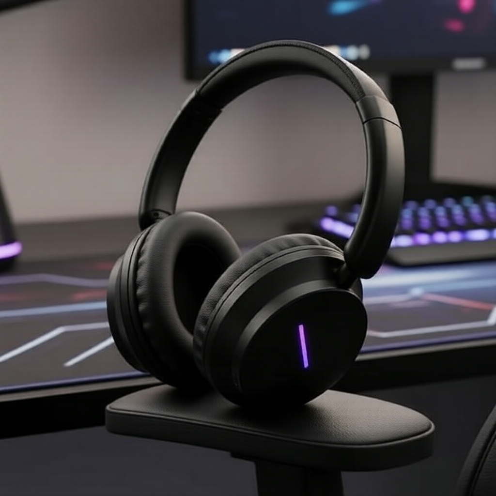 Fone de Ouvido Lenovo EH140 Over-Ear Sem Fio, Drivers de 40mm, Graves Profundos, Gaming, Bluetooth de Baixa Latência,