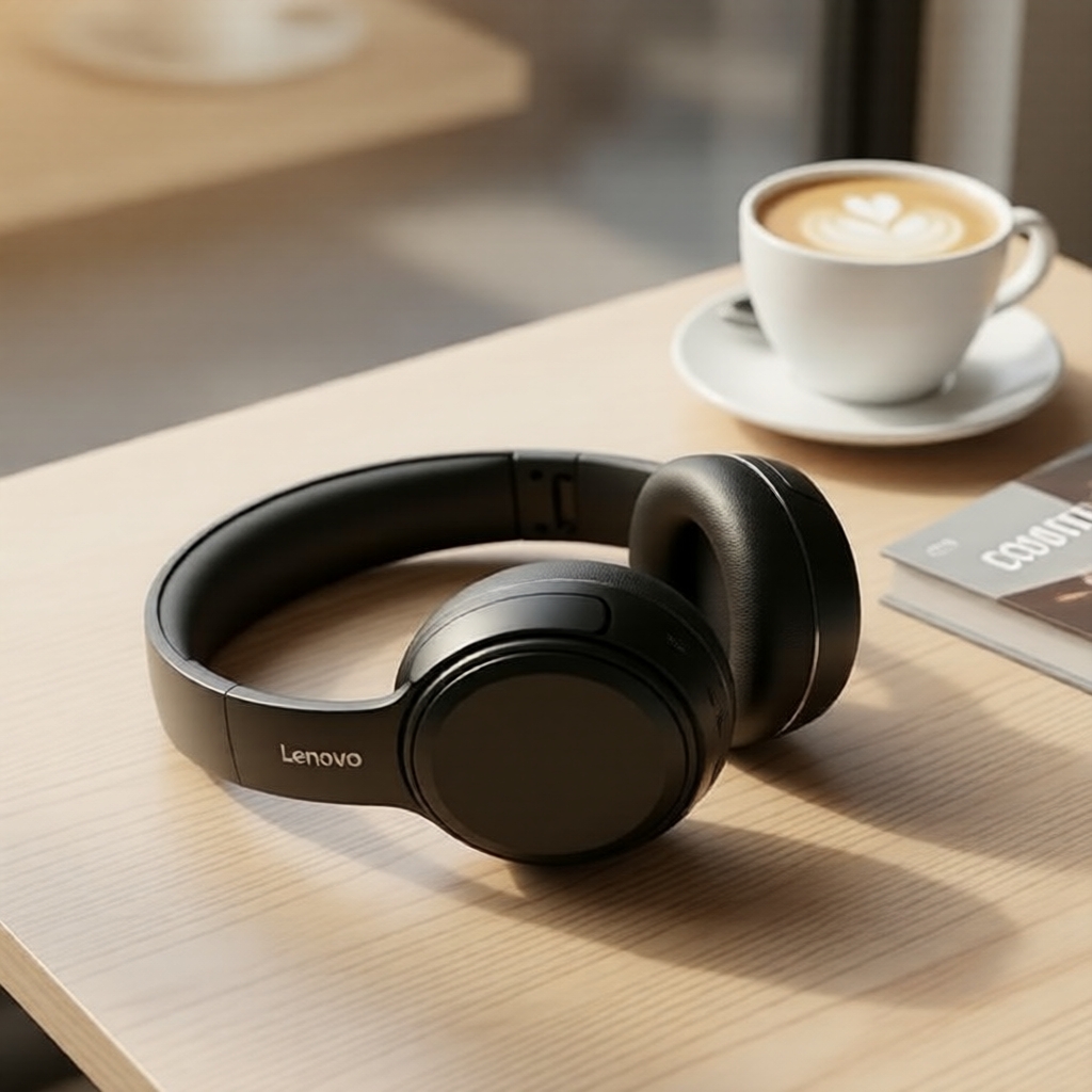 Fones de Ouvido Lenovo Over-Ear, ANC Sem Fio, Bluetooth 5.4, Drivers de 40 mm, Bateria de 70h, Modos com Fio/Sem Fio