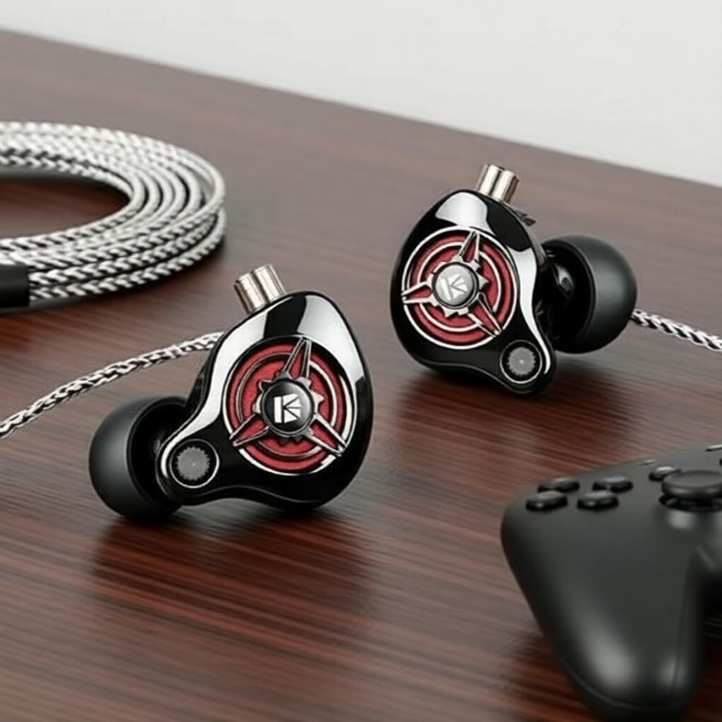 Fones de ouvido com fio para jogos KBEAR BANG-K, driver dinâmico de 10 mm, estéreo in-ear HiFi, cabo removível, 3,5
