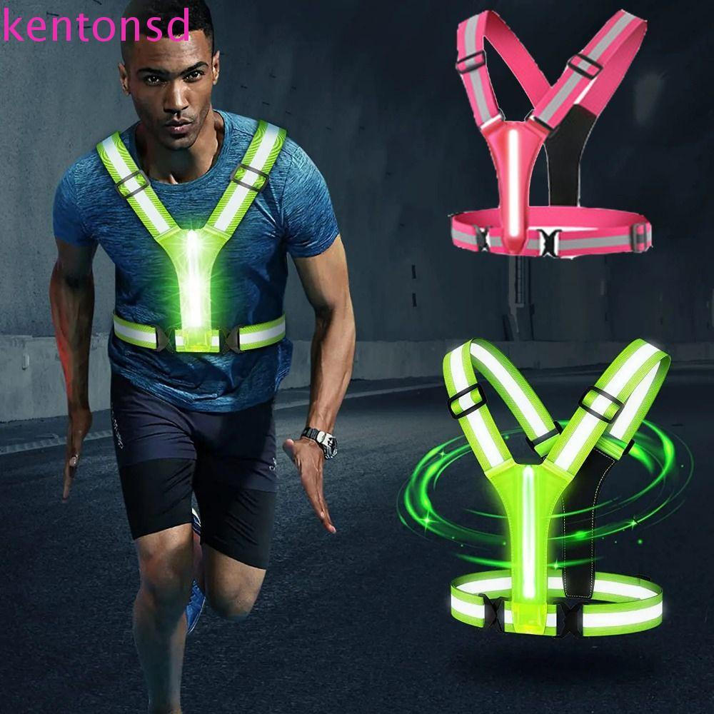 Equipamento De Corrida KENTONSD , Colete Reflexivo LED Recarregável De Alta Visibilidade USB , 3 Modos De Luz