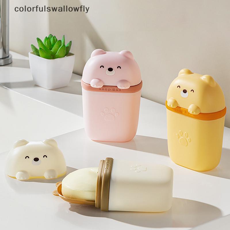 CSF Cartoon Bear Saboneteira Portátil À Prova D'água Caixa De Armazenamento Para Viagem Banheiro E Acampamento