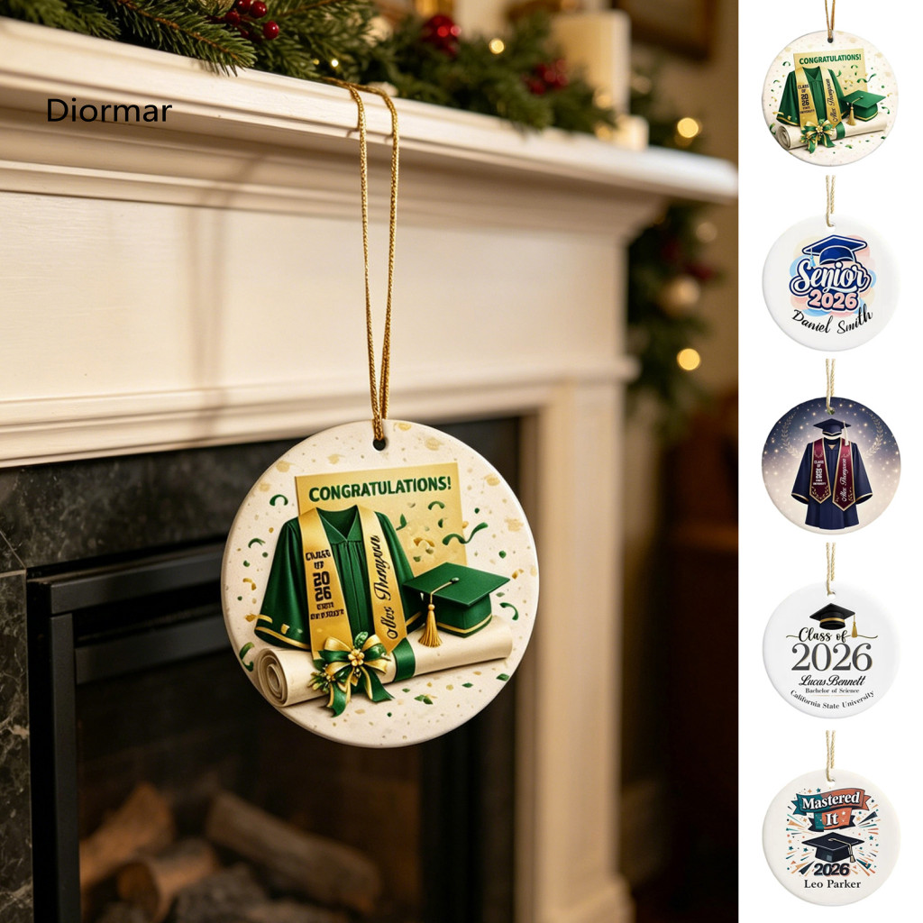 Acrylic Graduation Decoration Tree Ornament 2026 Charm Keychain 2d Flat Pendant Cute Keepsake Gift for Grads Car Rearvie