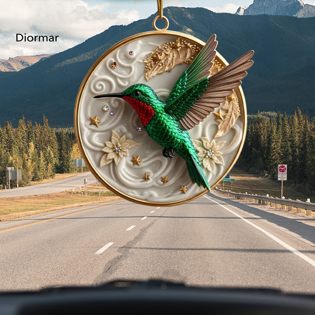 Crystal Bird Pendant Handcrafted Acrylic Ornament Car Hanging Decor Christmas Tree Decoration Rearview Mirror Charm Perf
