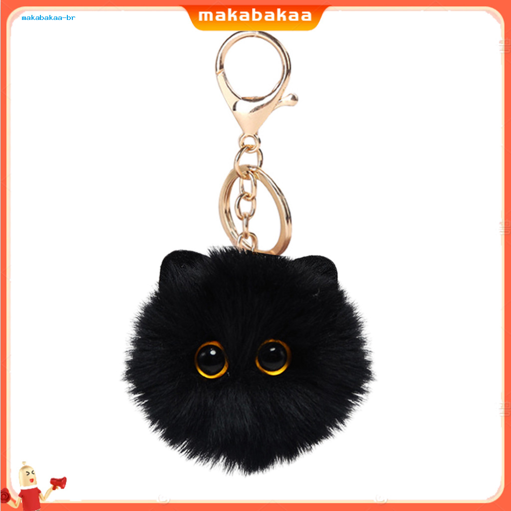 Plush Cat Keychain Furry Ball Doll Bag Charm Cute Pendant for Keys Backpack Wallet Car Decoration – Soft and Stylish A