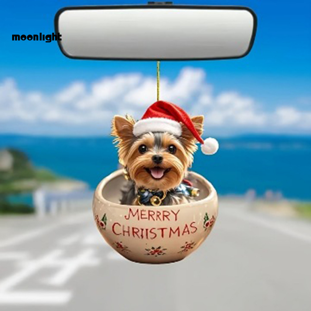 Christmas Elk Pendant with Lanyard – Unique 2d Hanging Charm for Car Rearview Mirror or Xmas Tree Decoration Easy to H