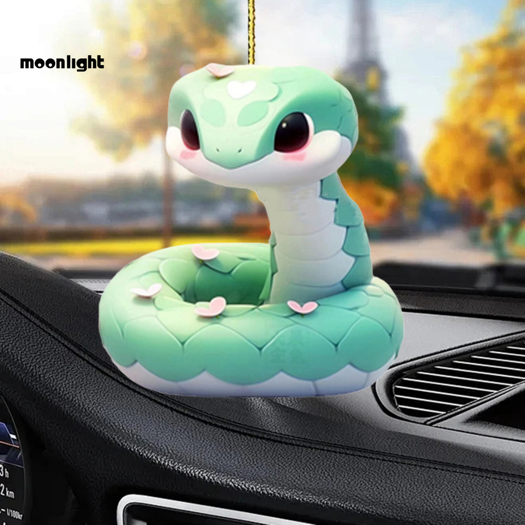 Cute Acrylic Snake Hanging Pendant Christmas Tree Ornament Car Rearview Mirror Decoration Charm for Windows Doors Walls