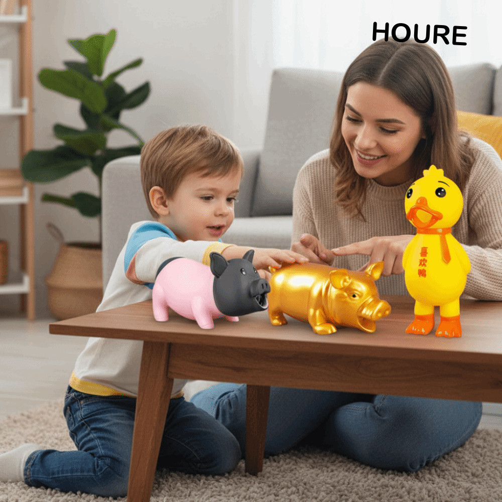HOURE Fat Pig Squeeze Sound Toy , Squeak Big Pets Dog Toys , Vent Design