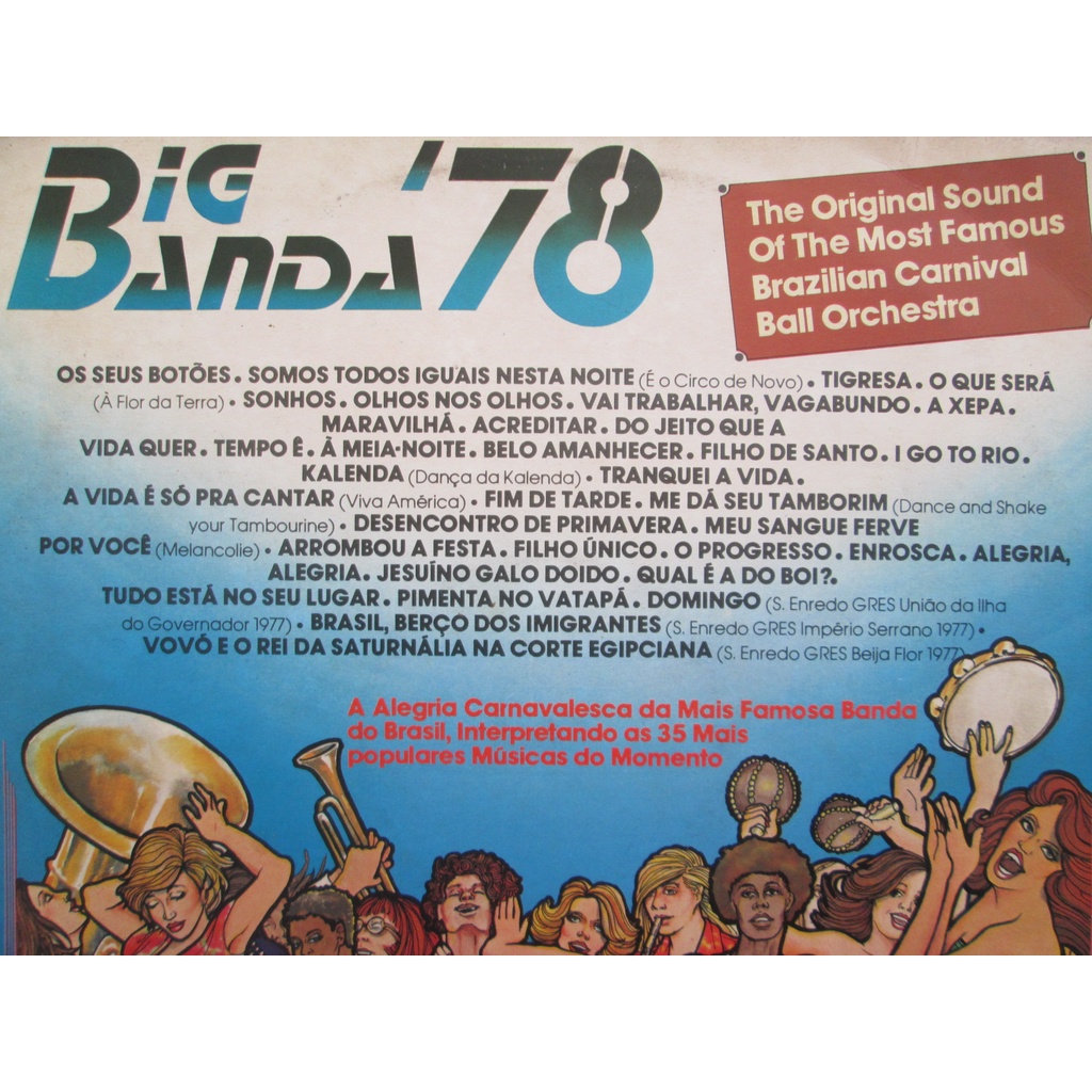 LP Vinil - BIG BANDA 78 - The Original Sound Brazillian Carnival - Raro