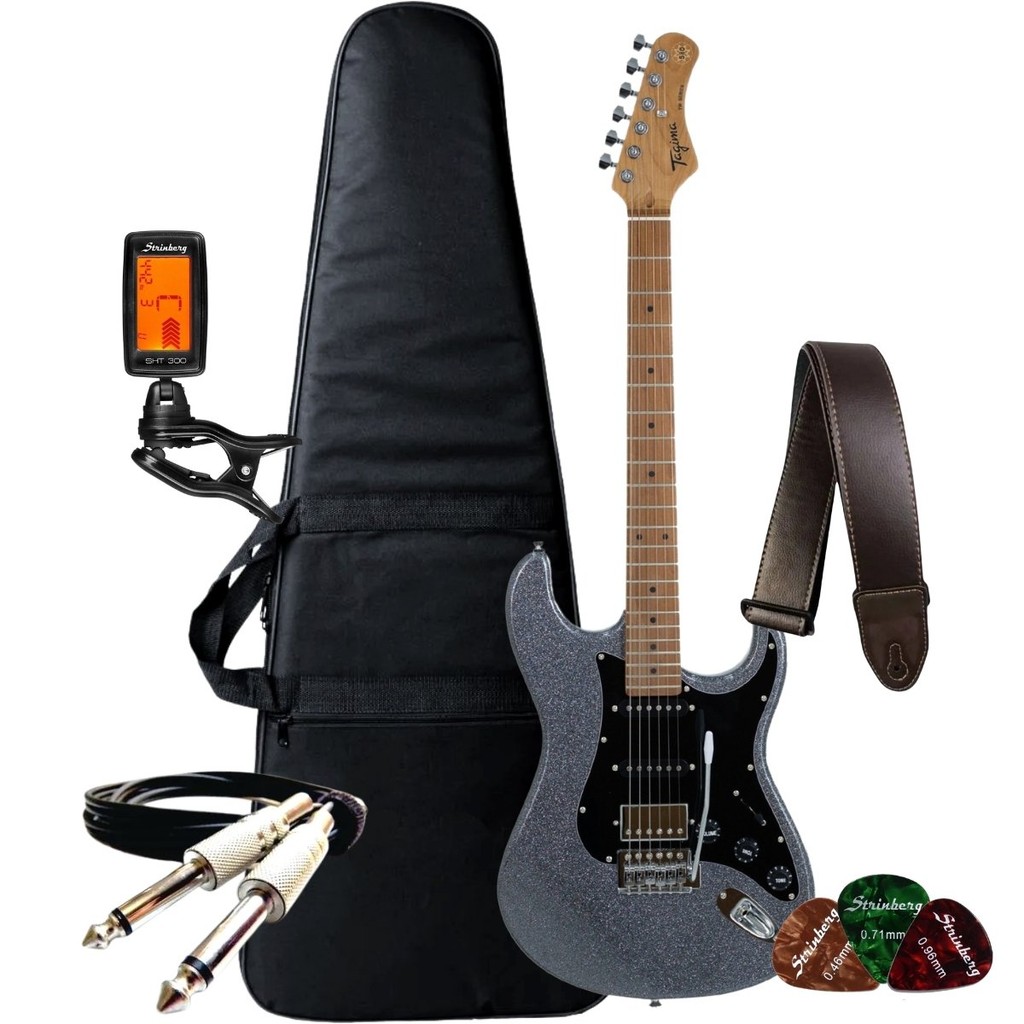 Kit Guitarra Elétrica Tagima TG-580 Escala Clara +Acessórios