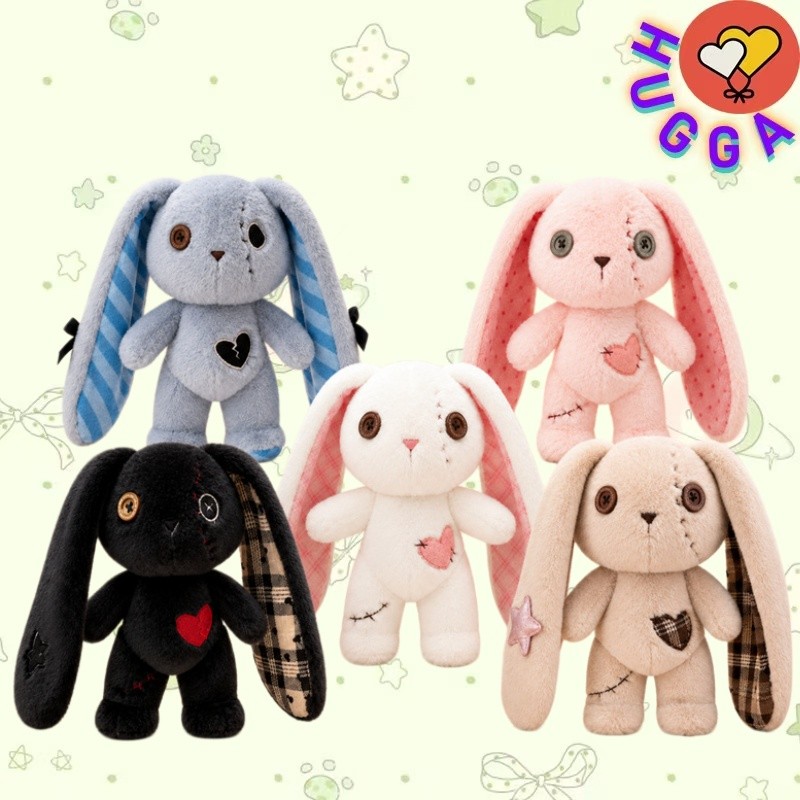 HUGGA Cute Pudding Bunny Plushie Toy Fun Rabbit Plush Doll Soft Stuffed Ornament Decorações De Quarto De Casa Aniversári