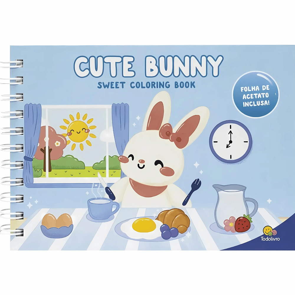 Livro de Colorir Cute Bunny c/ 96 Folhas