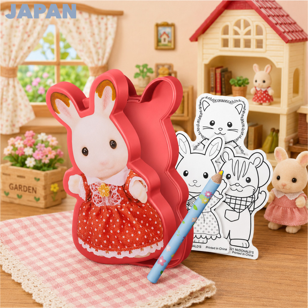 Happy Meal McDonald's McDuck Chocolate Bunny Girl Coloring Set Sylvanian Families