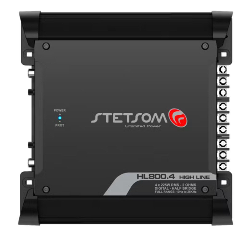 Módulo Amplificador Digital Stetsom HL800.4 - 900W Rms 4 canais 2 Ohms HL 800.4 High Line