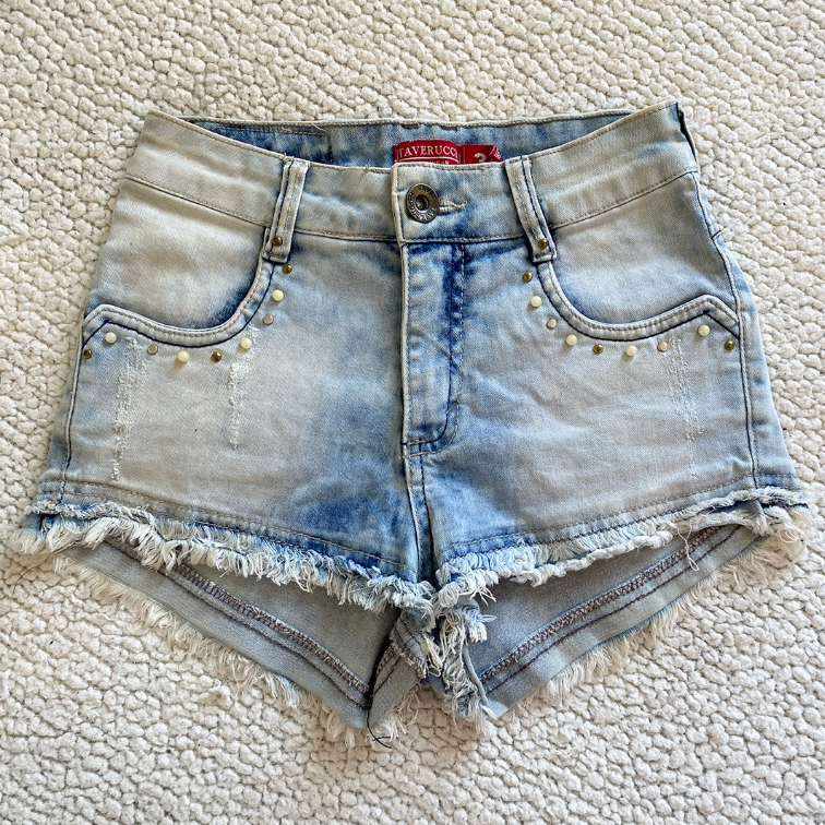 Mini Short Jeans Cintura Alta 2010s Tumblr l TAM 34