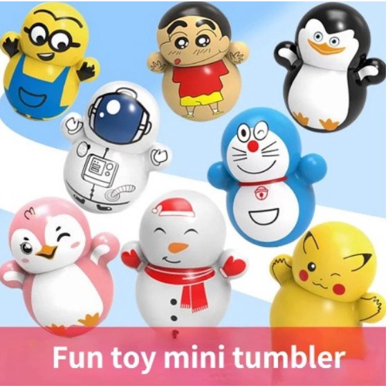 Tumbler Brinquedo Educativo Mini Homem Gordo Azul Decoração Crianças Presente Bonito Dos Desenhos Animados ENVIO IMEDIATO