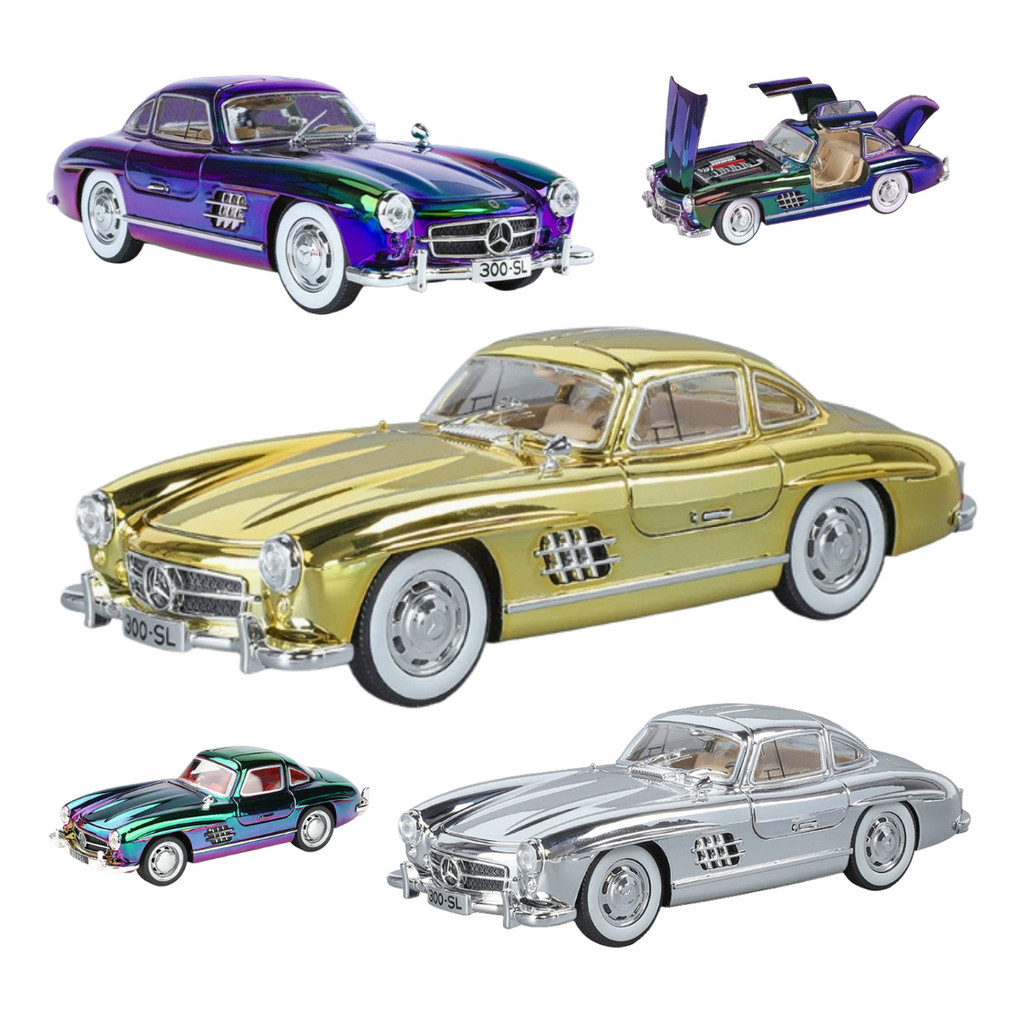 Carro Miniatura Mercedes Bens 300sl Com Luz E Som Coleção Tamanho Grande Realista