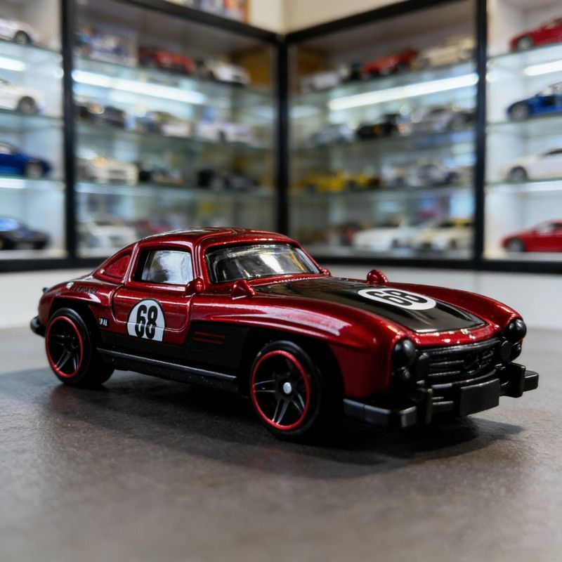 Oferta especial: Modelo de carro esportivo vintage Mercedes 300SL em liga metálica, brinquedo de carro em liga metálica