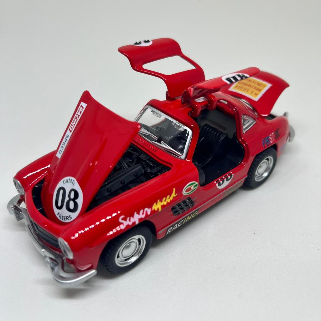 Miniatura Carrinho Metal -  Mercedes 300SL 1954 - Vermelho  Escala 1/36  - Abre As Portas -