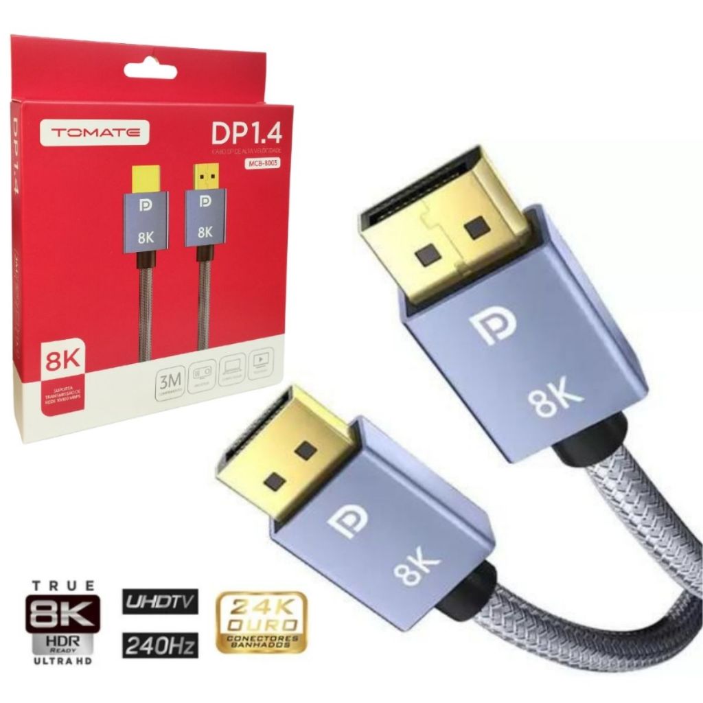 Cabo Hdmi1.4 8k Blindado Ultra Hd Resolução 8k 120hz Ps5, Ps4, Xbox, Projetor, Set-top Box Comprimento 1,5 Metros