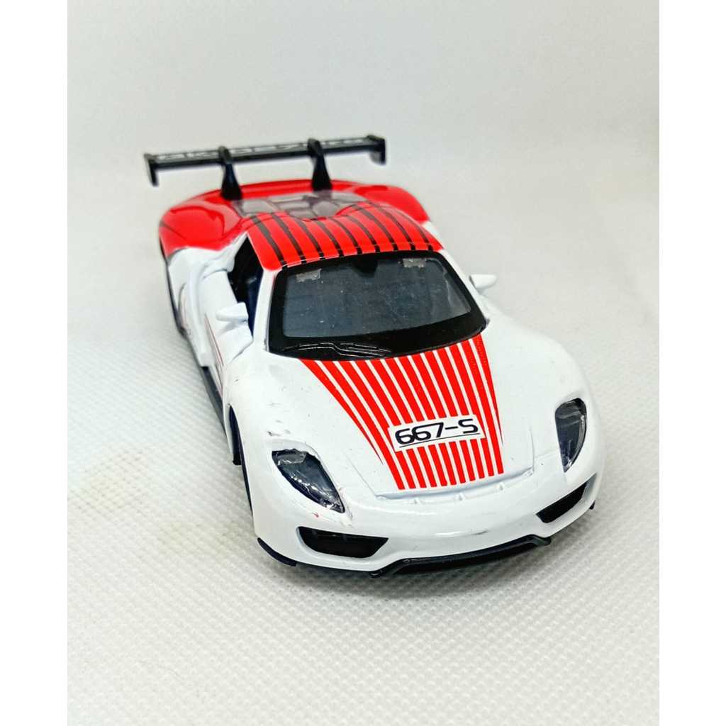 Miniatura Carrinho Metal Escala 1/36 Porsche 918 Spyder Abre As Portas