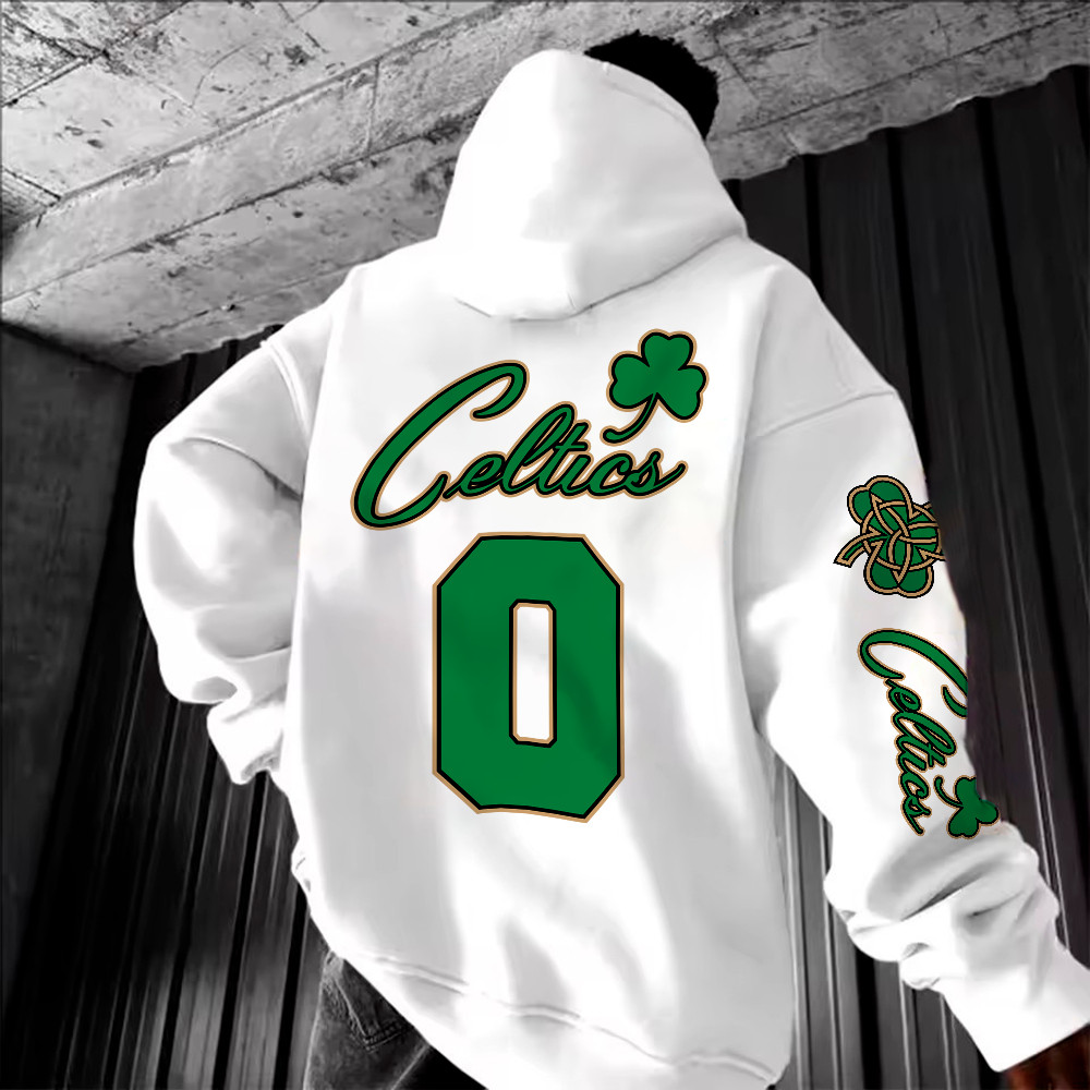 Moletom Canguru Estampa 0 Time Boston Green Basquete - Style Vintage - Casual Confortável - 100% Algodão Envio Rápido