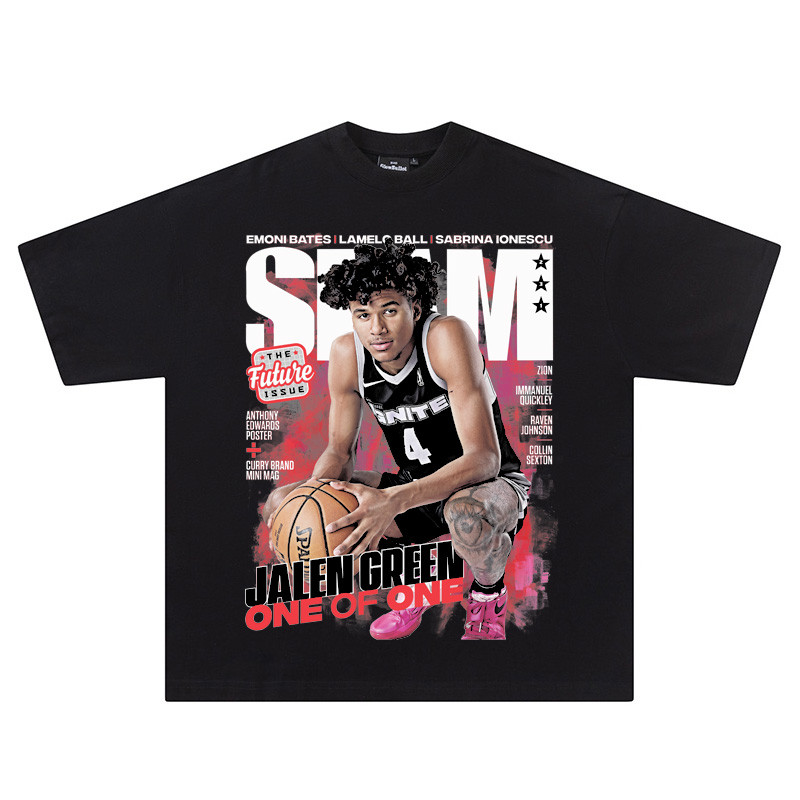 2025 Camiseta Unisex, Design de Jalen Green Revista, Moda Esportiva