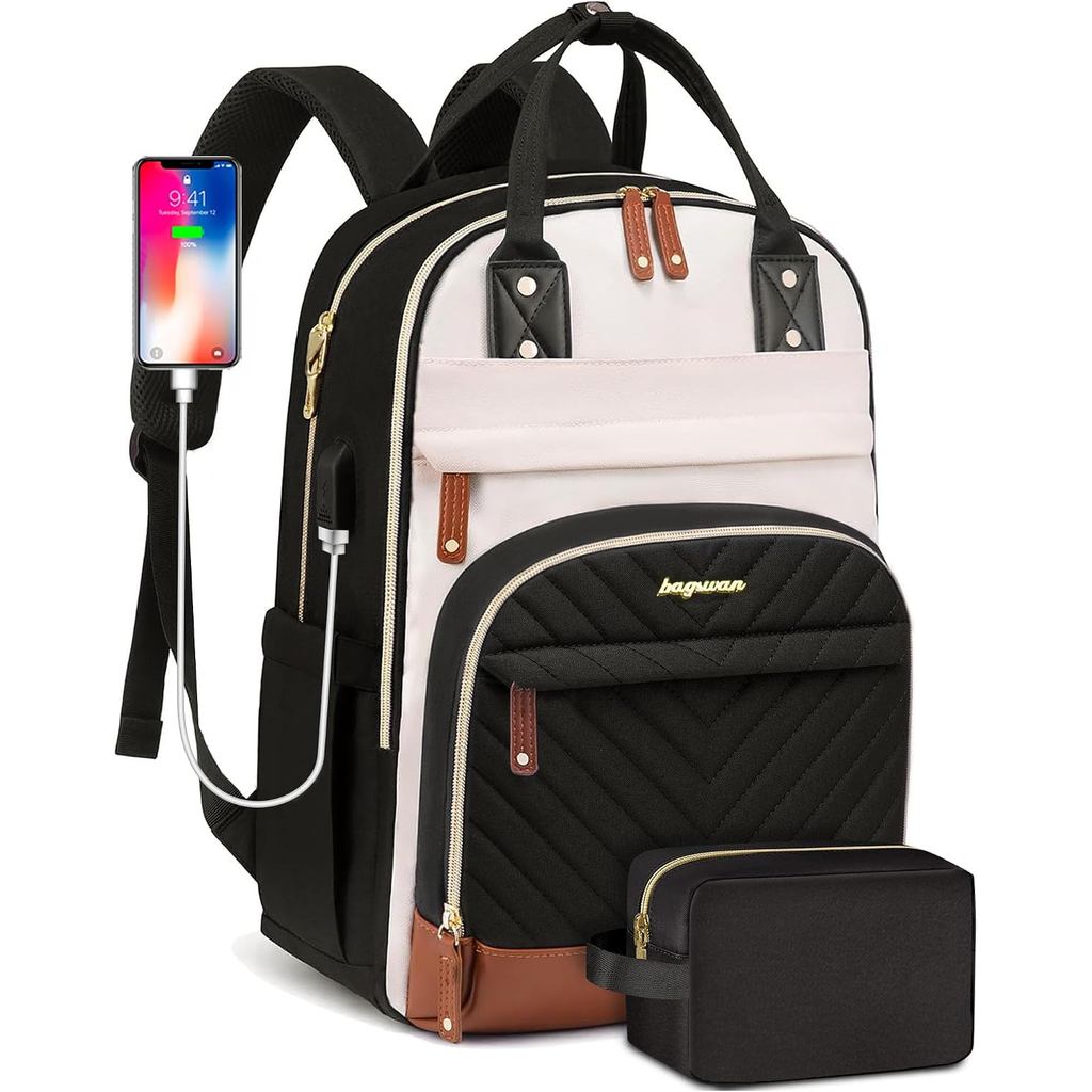 Backpack for Women 15.6 Inch Laptop Backpack Work Business Backpacks Purse Waterproof Computer College Backpacks Nurse B