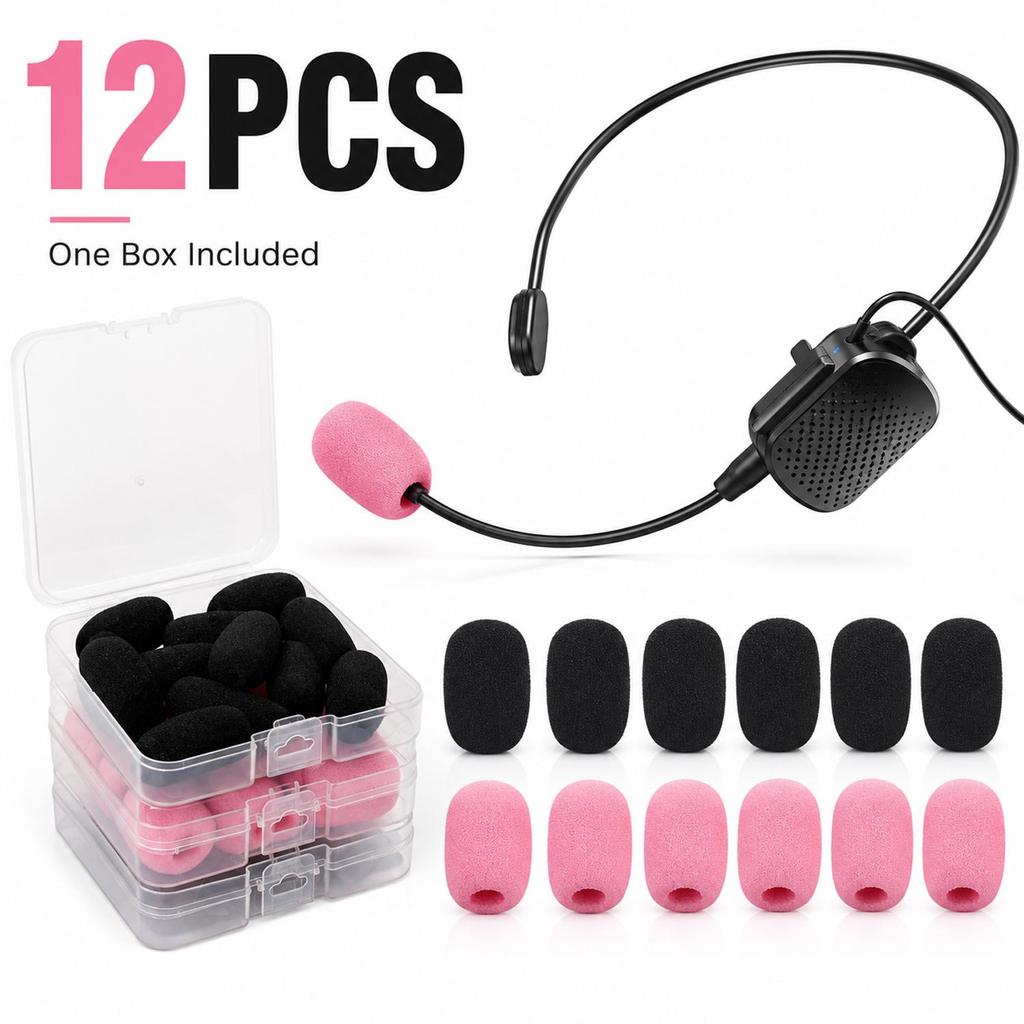 Pára-Brisa De Microfone Pequeno Bee | Capa De Espuma De Alta Densidade Pacote A Granel De 12 Unidades Anti-Popping E Red