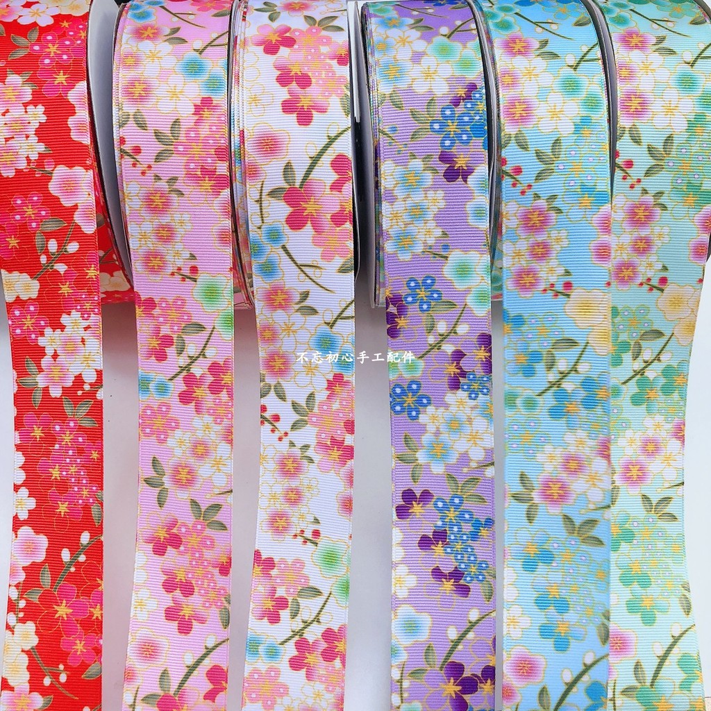 2.5/3.8cm de alta densidade pequena Floral transferência de calor fita com nervuras diy artesanal grampo de cabelo fita