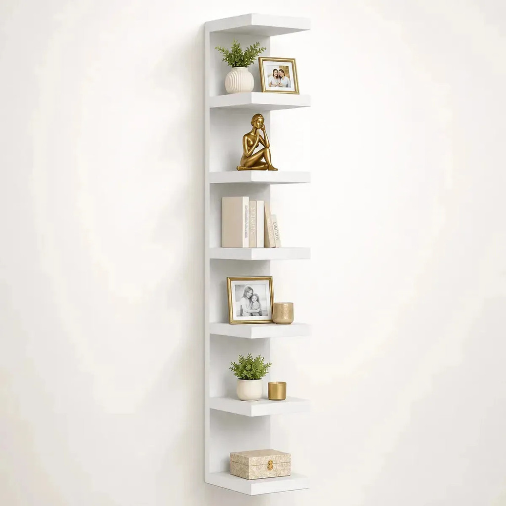 Estante Torre Mdf 85cm 4 Prateleiras Preta Para Apartamento Pequeno Alta Densidade Multiuso Vertical