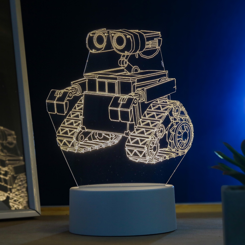 Luminária LED 3D de Mesa / Luz Noturna Presente Criativo / Decoração - WALL-E, walle, robô, disney