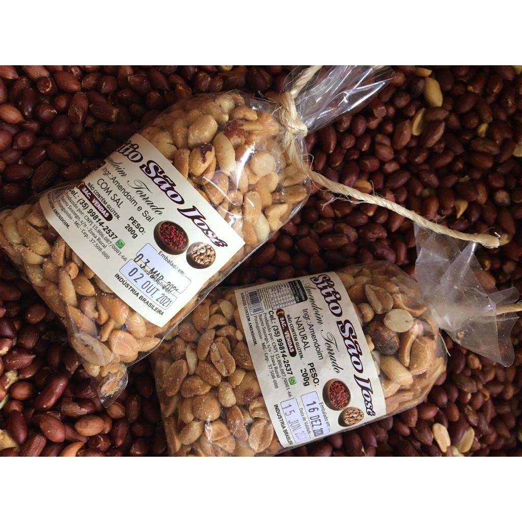 Amendoim Torrado 200g - Sitio São José - com sal ou sem sal.