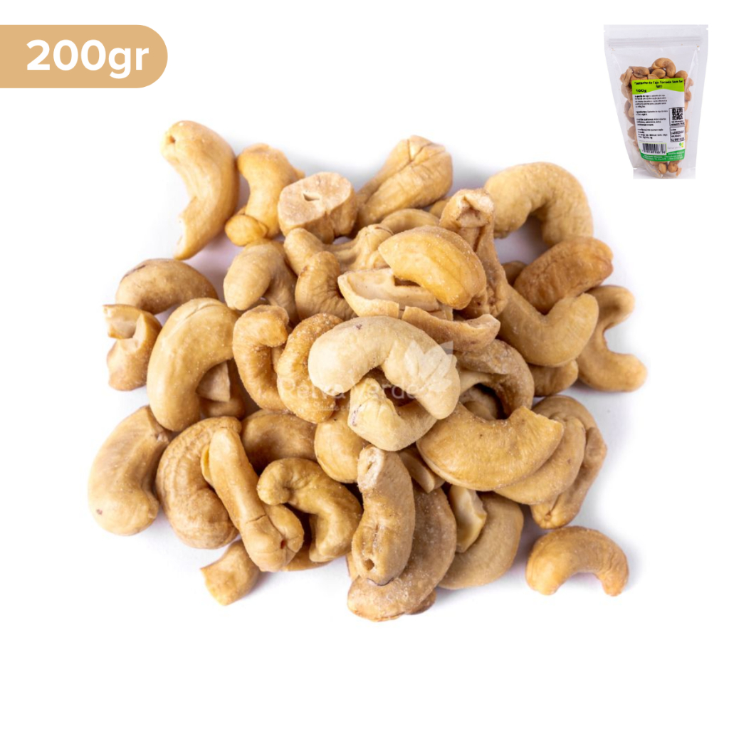 Castanha de Caju Torrada Sem Sal W1 200g Castanha de Caju para Lanche e Receitas Relva Verde