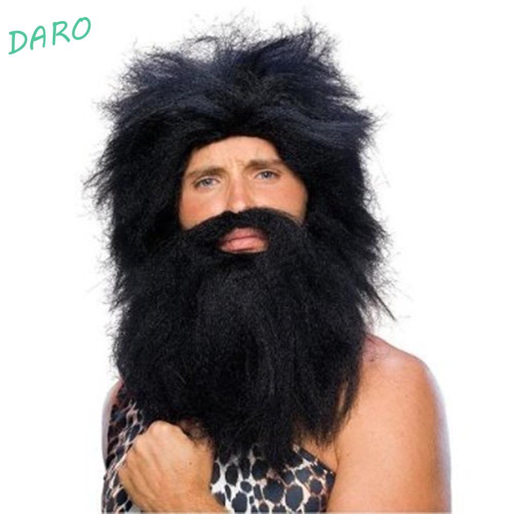DARO 2 Pçs/Set Peruca Aborígina Barba , Perucas Cosplay Fofas E Conjunto De Preto Dress Up Wizard