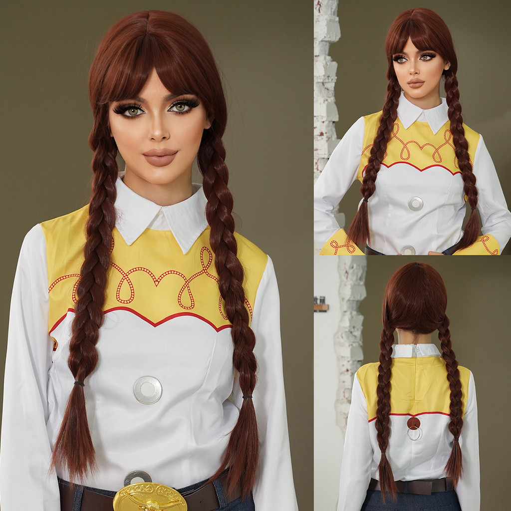 Peruca trançada de Halloween, arnês completo, Toy Story 2 Triss Dress Up Comic Show Girl Cosplay Peruca
