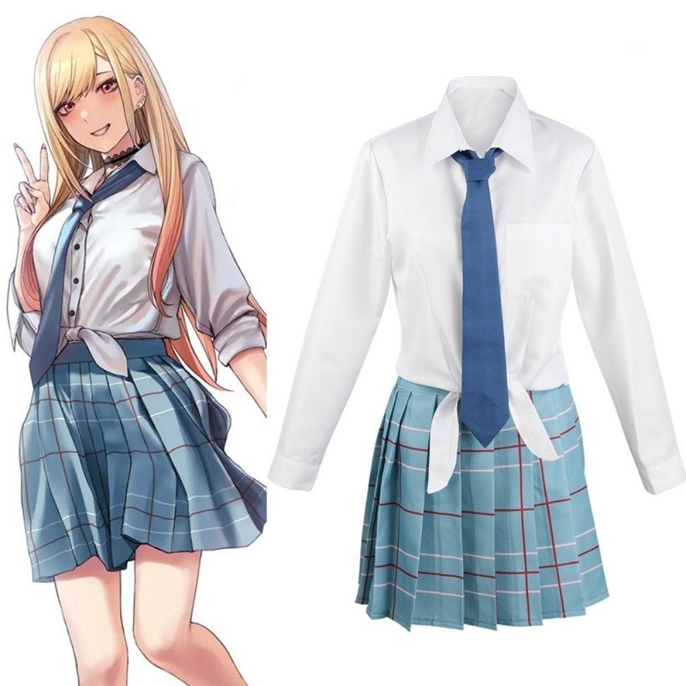 Anime Marin Kitagawa Cos Wakana Gojo Cosplay My Dress Up Querida Traje Saia Plissada JK Uniforme Escolar Roupas Peruca S