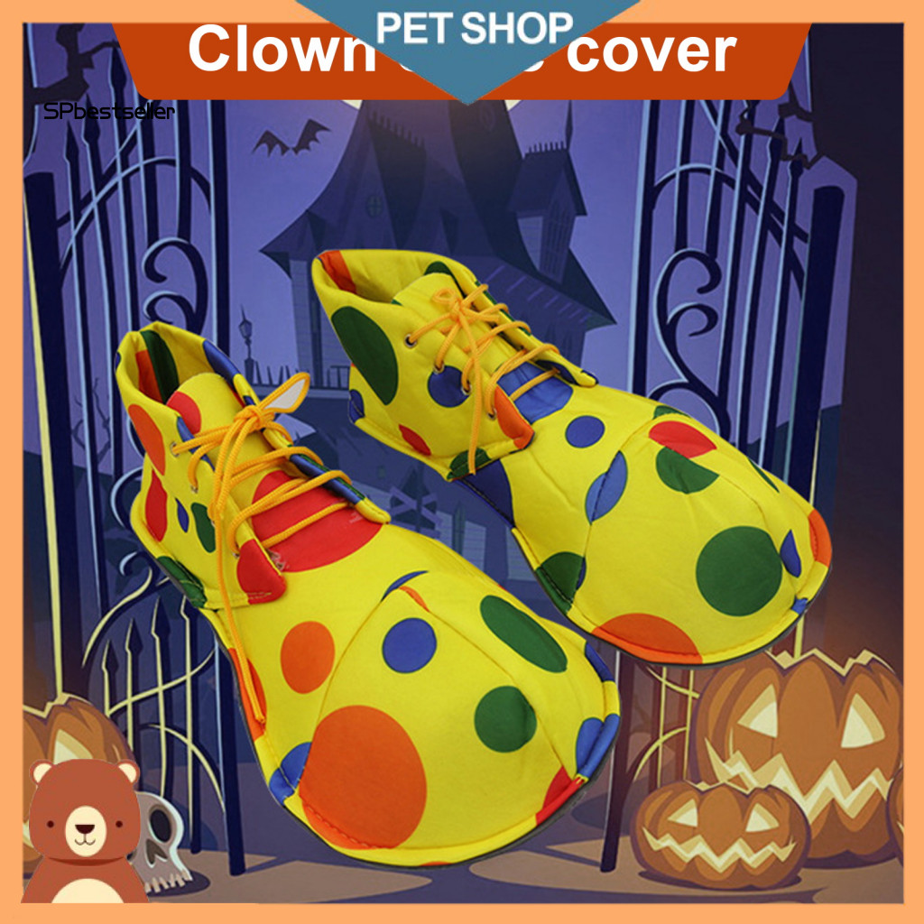 Clown Outfit Kit Costume Set Halloween for Adults – Wig Nose Gloves Vest Tie Shoe Covers Unisex Party Dress-up Prop fo
