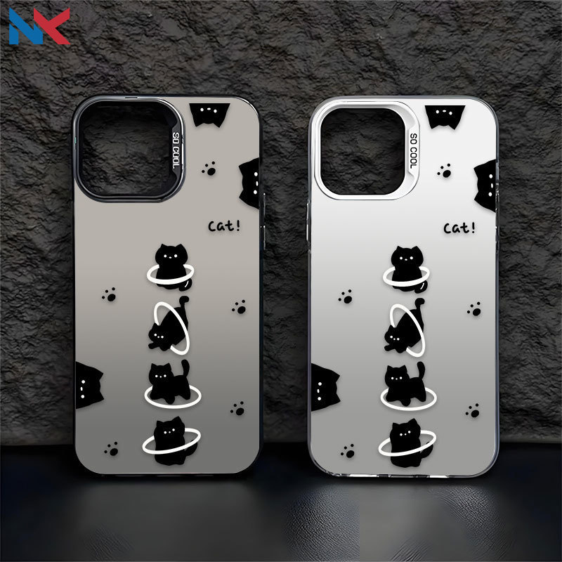 Capa Para Redmi Note 14 Pro 13 12 11 10 12S 14C 13C 12C 10C POCO X7 X6 C75 C65 IMD De Telefone Gato Preto NKCase