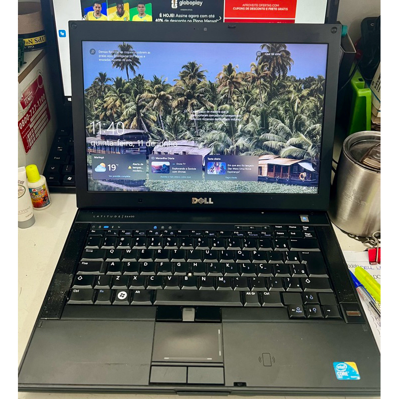 NOTEBOOK DELL LATITUDE E6400  INTEL CORE2 DUO P8700 HD 250GB TELA 14’ (USADO-BATERIA NÃO CARREGA)