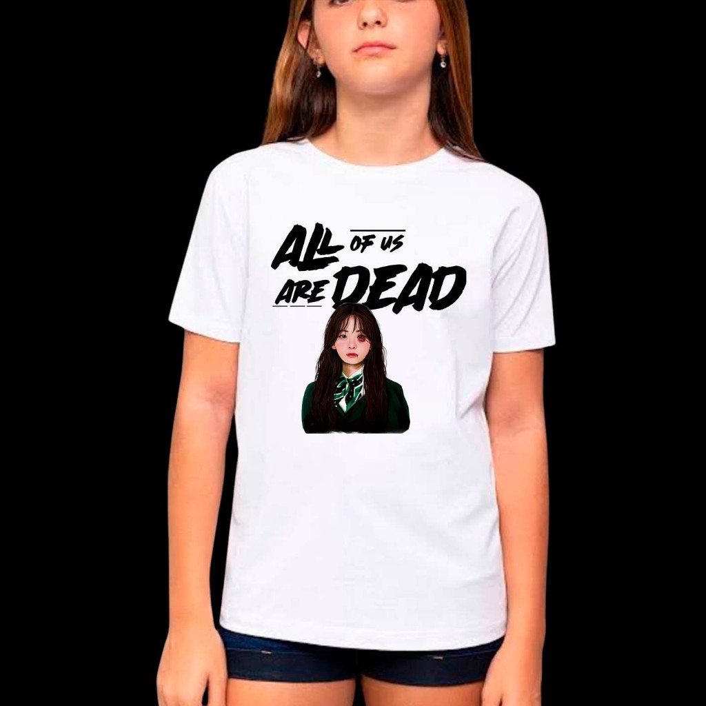 Camiseta 100% algodão branca série k-drama All of us are Dead