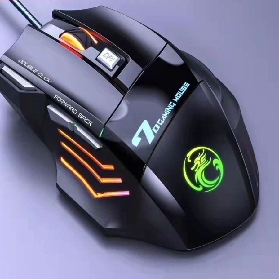 Mouse Gamer X7 Black Profissional Led Rgb 6000 Dpi Usb 3.0 Com Fio