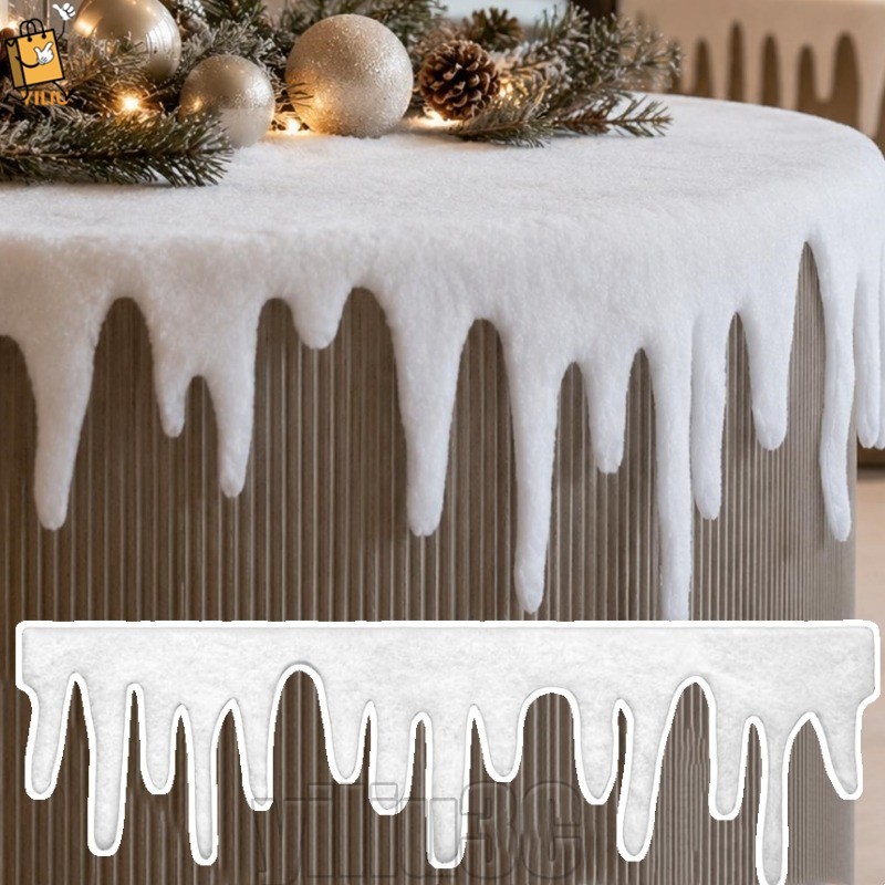 [Prim] 4-1Pc 120 * 36cm Poliéster Xmas Icicle Snow Blanket-Lareira , Decoração De Telhado-Cobertor Falso Com Franja De S