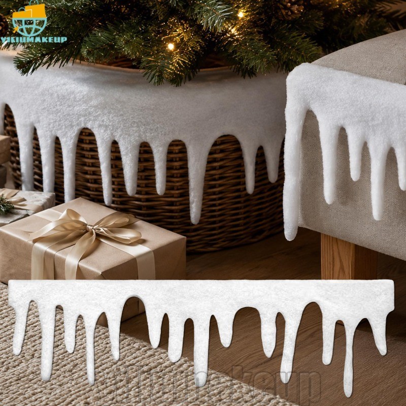 [Quick] 4-1Pc 120 * 36cm Poliéster Xmas Icicle Snow Blanket-Cobertor Falso Com Franjas De Gelo-Lareira , Decoração De Te